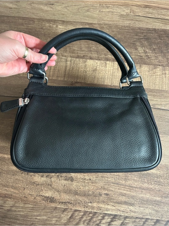 Fossil Handbags - Vintage Fossil Black Pebbled Leather Organizer Handbag Purse 75082 90s